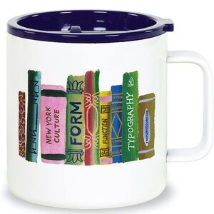 Kate Spade New York Bookshelf Stainless Steel Insulated 16 ozs Mug Cup W/ Cover